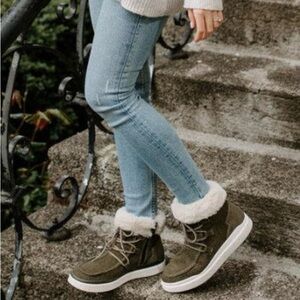 Romika Olive Green Helsinki 01 Fur Lined Ankle Boots